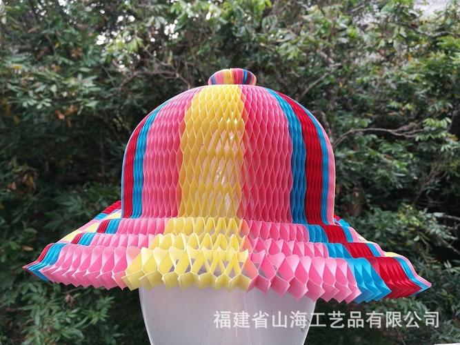 廠(chǎng)家直銷(xiāo)紙質(zhì)工藝品蜂窩加厚帽花瓶帽休閑帽工藝帽派對(duì)裝飾用品